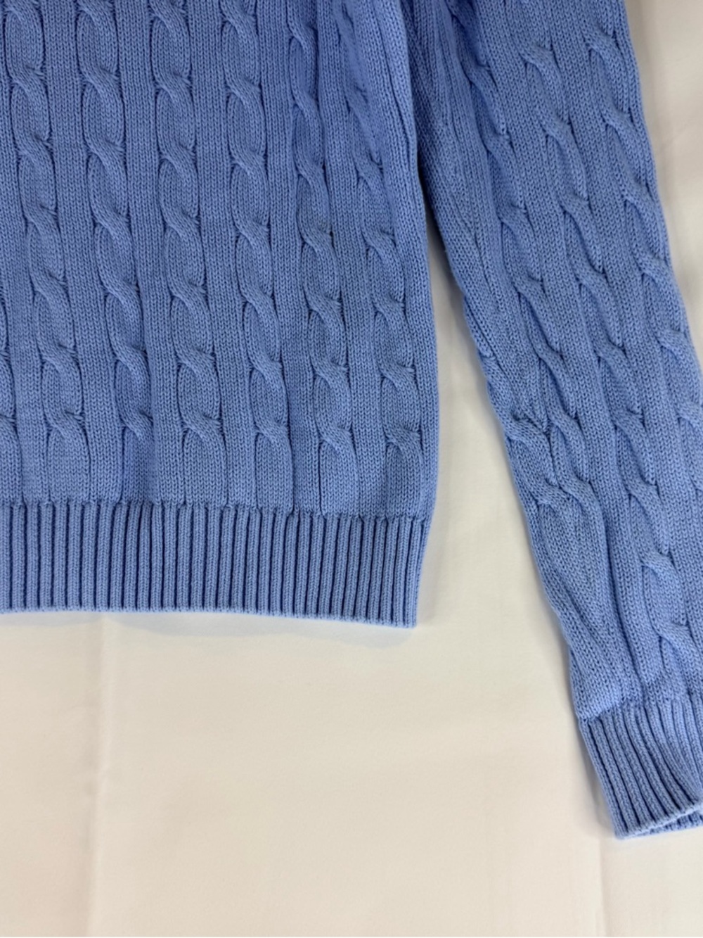 BROOKS BROTHERS Women’s Size L Sweater 346 Crewneck Cable Knit Blue Classic - Picture 10 of 15